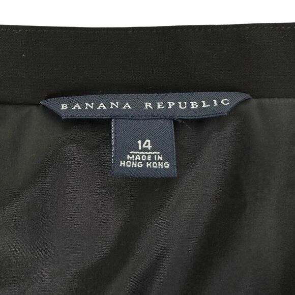 Banana Republic Black lined Skirt size 14 Asymmetrical - Picture 3 of 8